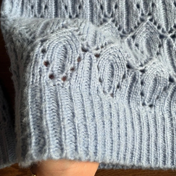 ASTR THE LABEL LIGHT BLUE POINTELLE SWEATER - Picture 7 of 8